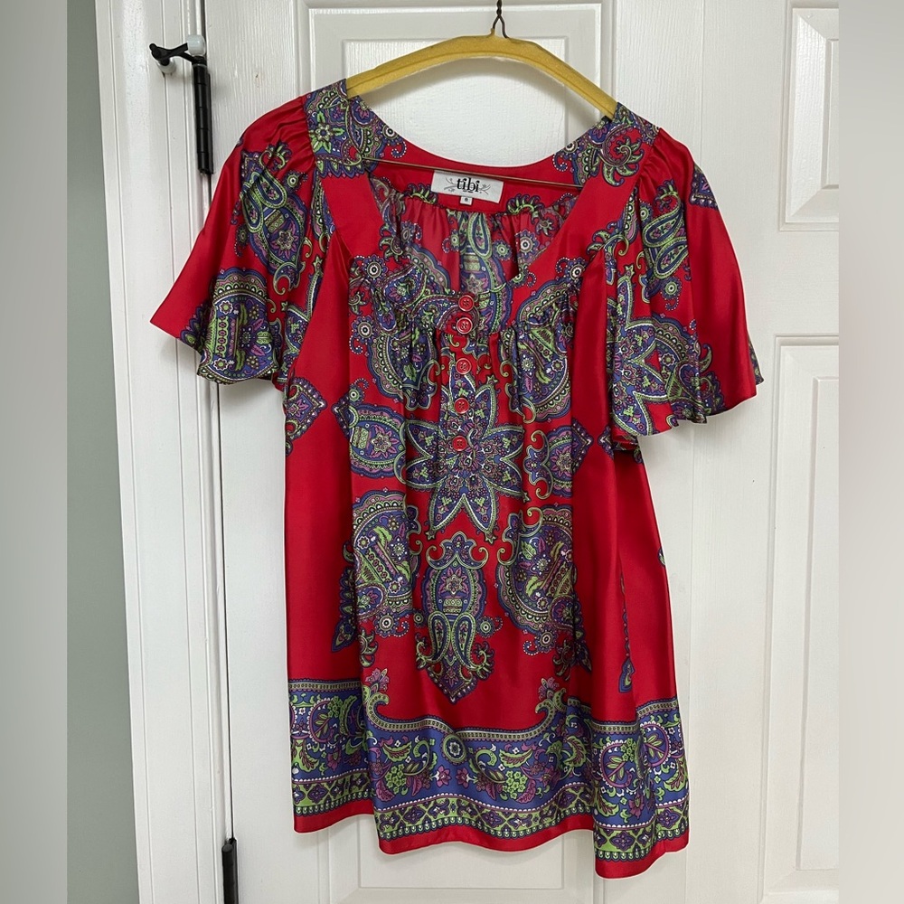 Red tibi New York shirt size S